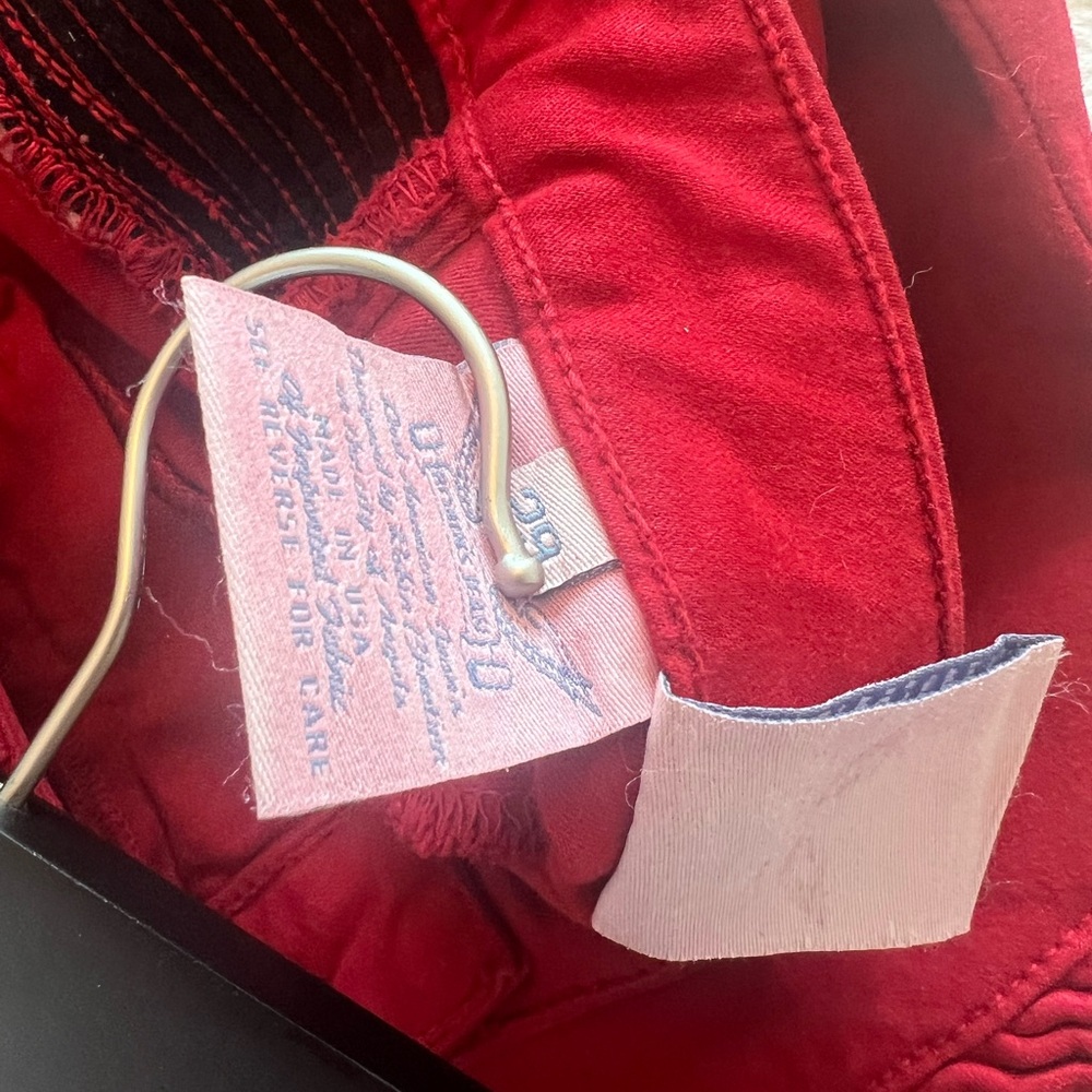 Robins Jeans Red Moto w zipper - Picture 3 of 4